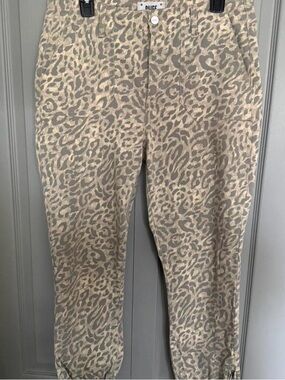 PAIGE Taupe Leopard-Print Jeans